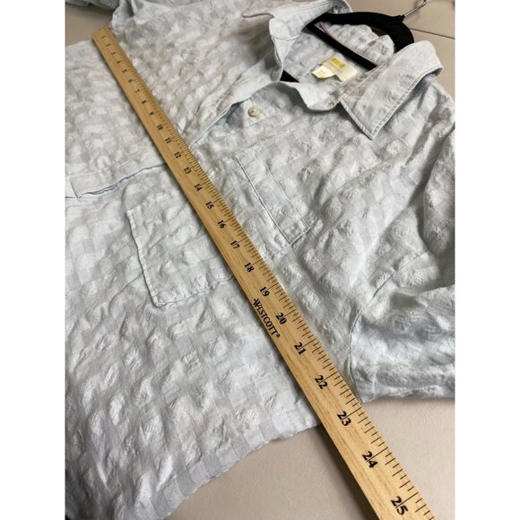 Maeve Anthropologie Gauzy Button Up Tunic Top Women size Small Blue Oversized - Picture 5 of 16